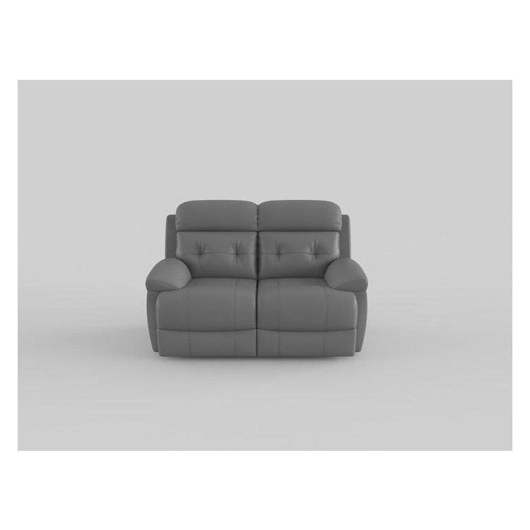 DOUBLE RECLINING LOVE SEAT, SILVER GRAY TOP GRAIN LEATHER MATCH PVC 9529SVE-2