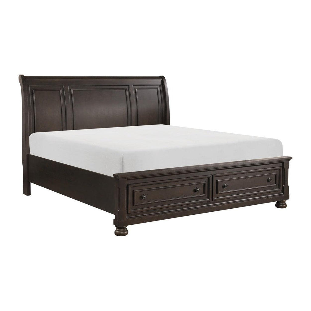 (3) QUEEN PLFM BED W/ FB DRAWERS 1718GY-1*