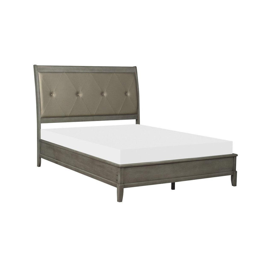 (3) QUEEN SLEIGH BED 1730GY-1*