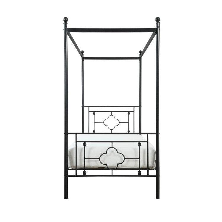 TWIN SIZE CANOPY METAL BED, ROUND POST,3A 1758T-1