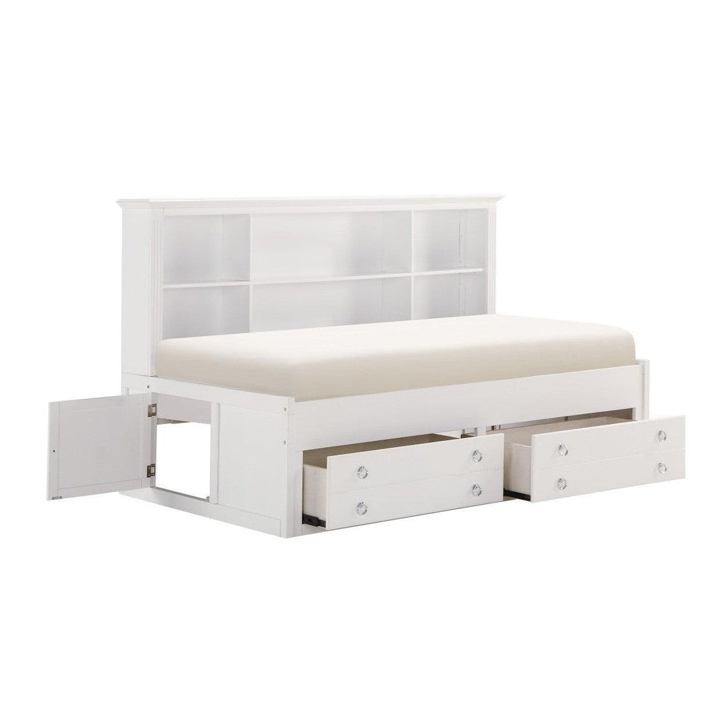 (2) Twin Lounge Storage Bed, White 2058WHPRT-1*