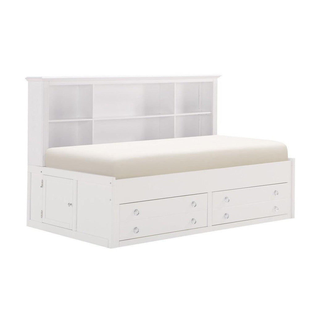 (2) Twin Lounge Storage Bed, White 2058WHPRT-1*