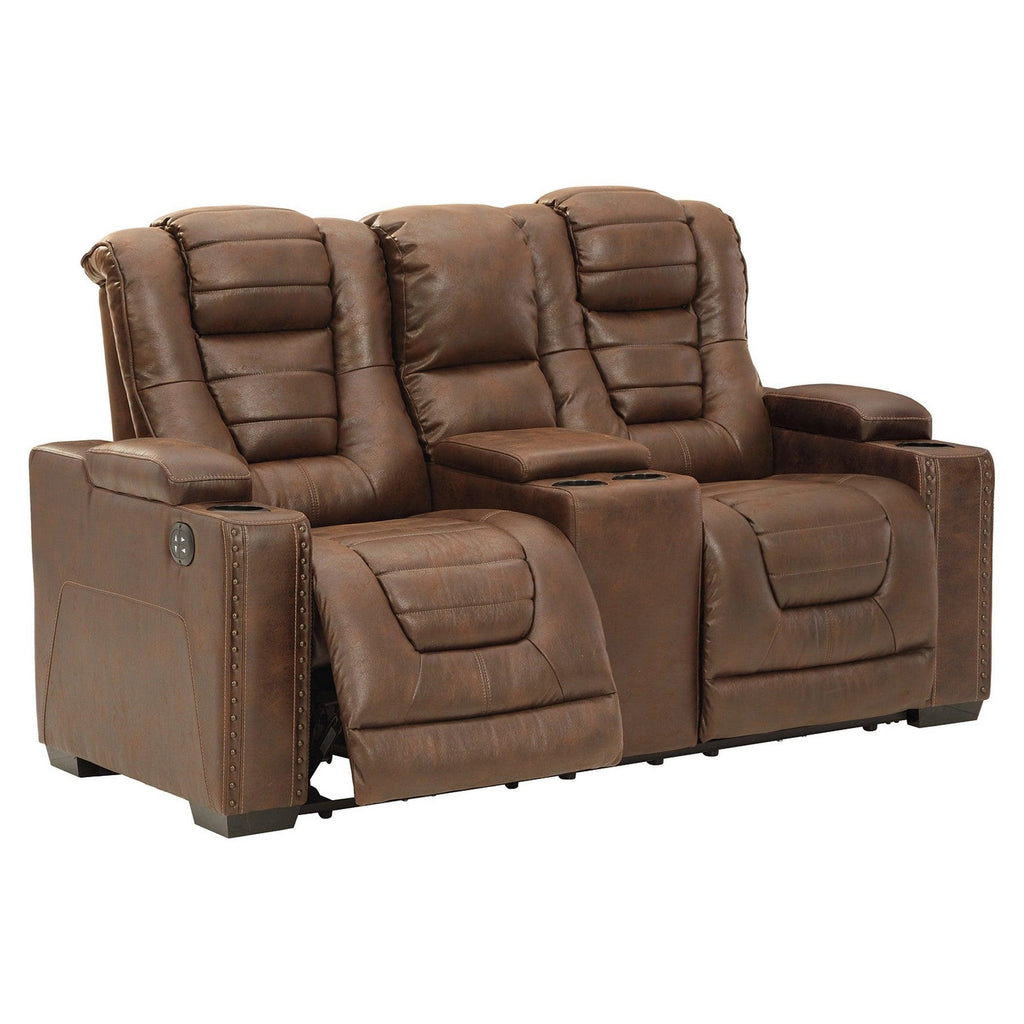 Owner's Box Power Reclining Loveseat with Console Ash-2450518