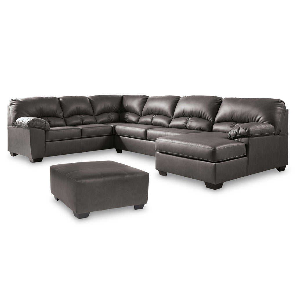 Aberton 3-Piece Sectional with Chaise and Ottoman Ash-25601U1
