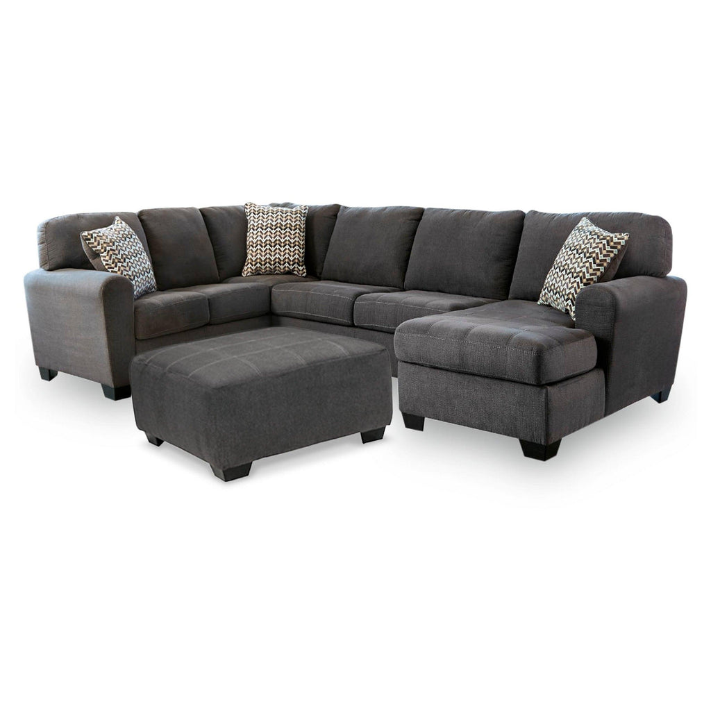 Ambee 3-Piece Sectional with Chaise and Ottoman Ash-28620U1