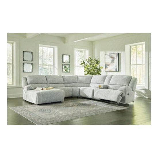 McClelland 6-Piece Reclining Sectional with Chaise Ash-29302S6