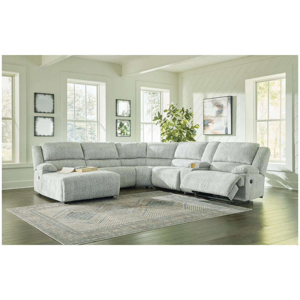 McClelland 6-Piece Reclining Sectional with Chaise Ash-29302S6