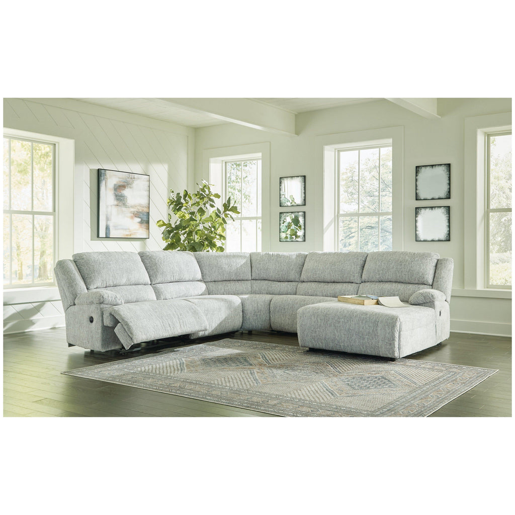 McClelland 5-Piece Reclining Sectional with Chaise Ash-29302S7