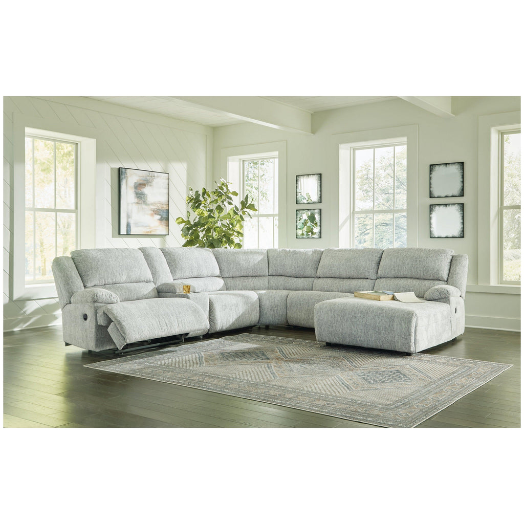 McClelland 6-Piece Reclining Sectional with Chaise Ash-29302S8