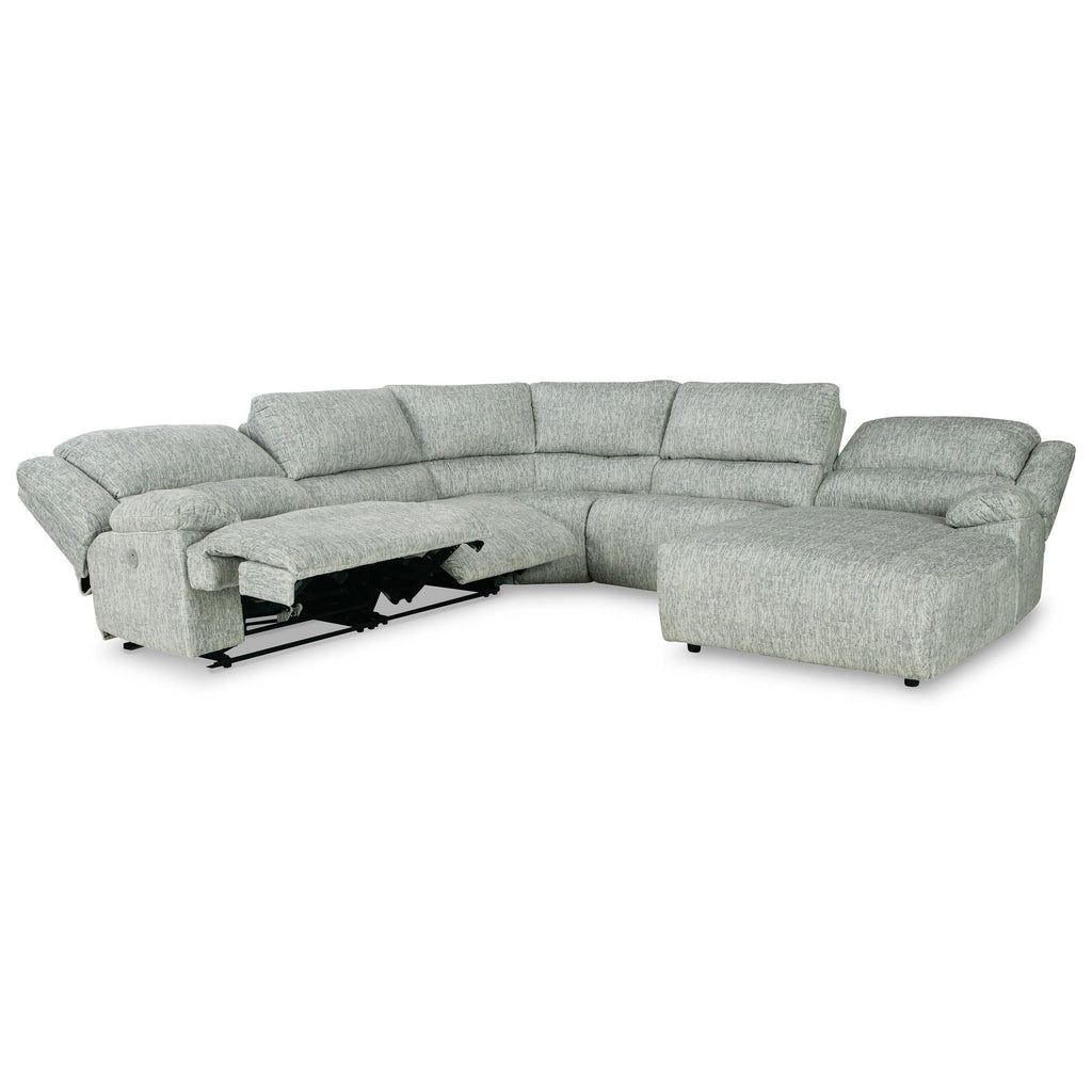 McClelland 5-Piece Power Reclining Sectional with Chaise Ash-29302S15