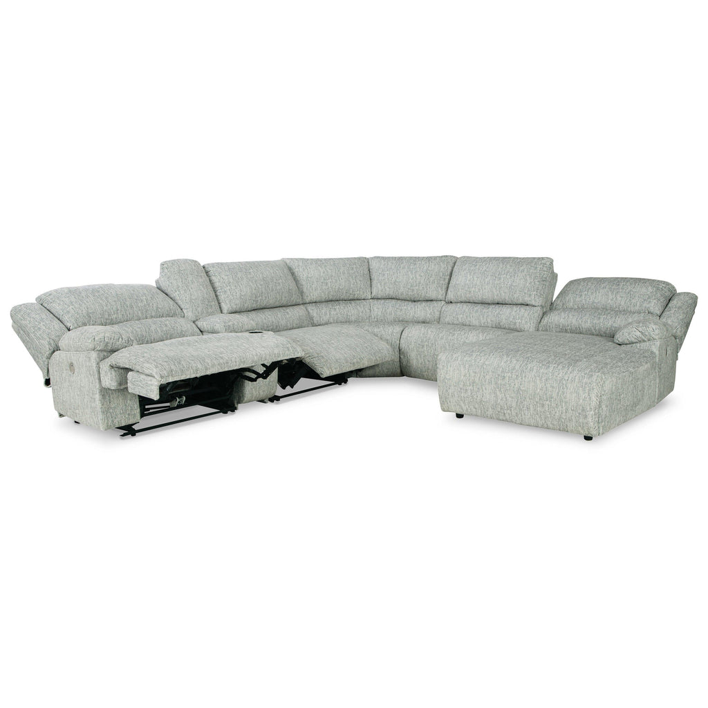 McClelland 6-Piece Power Reclining Sectional with Chaise Ash-29302S16