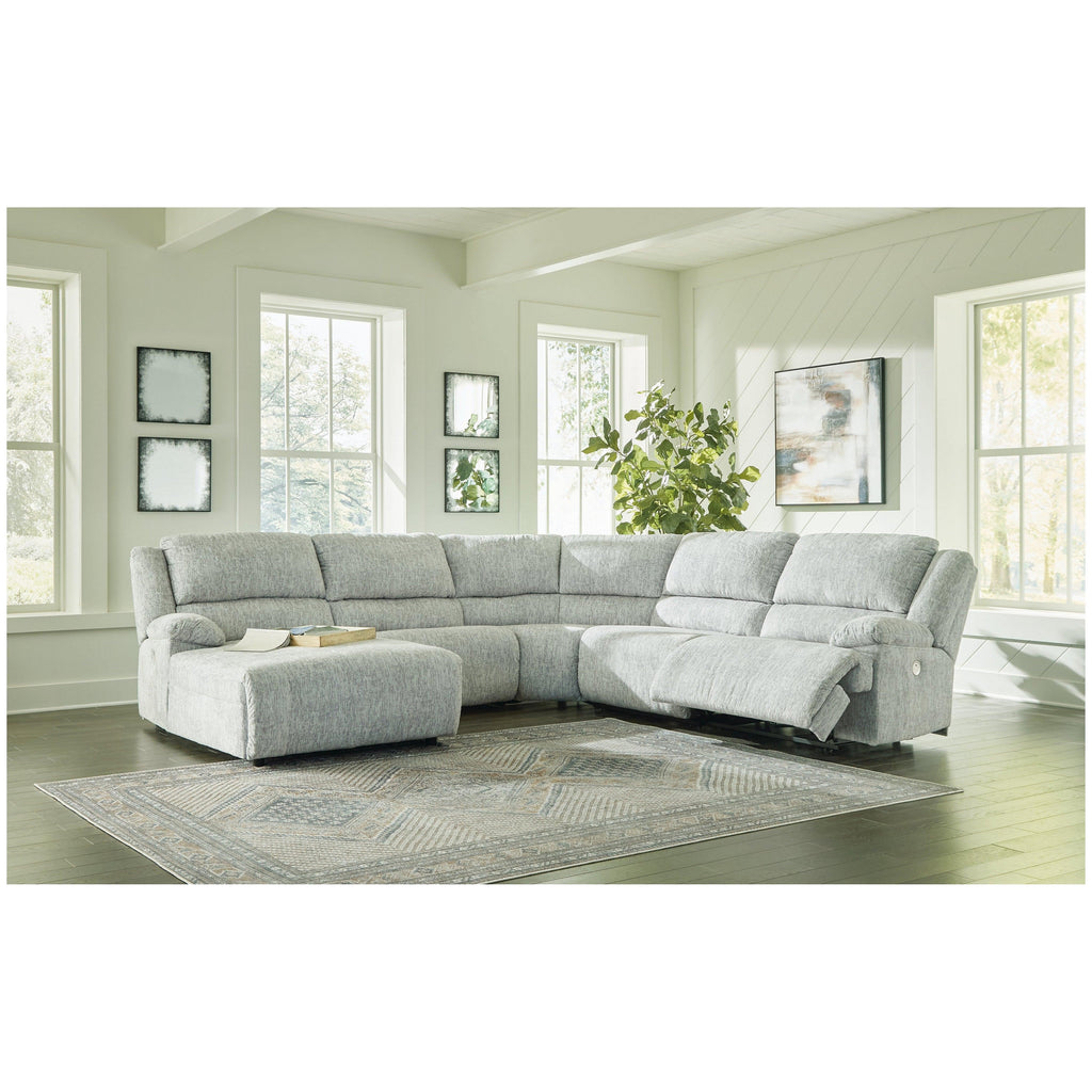 McClelland 5-Piece Power Reclining Sectional with Chaise Ash-29302S13