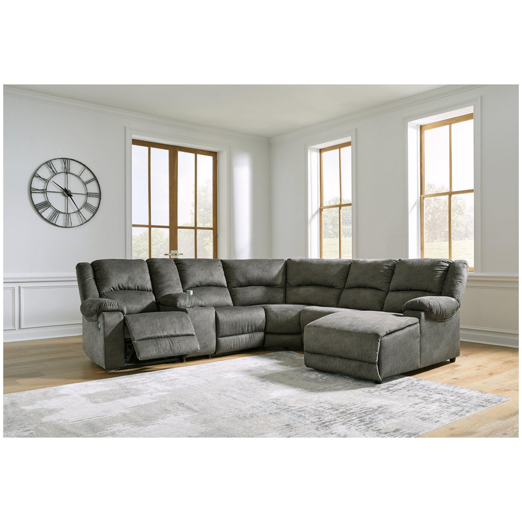 Benlocke 6-Piece Reclining Sectional with Chaise Ash-30402S11