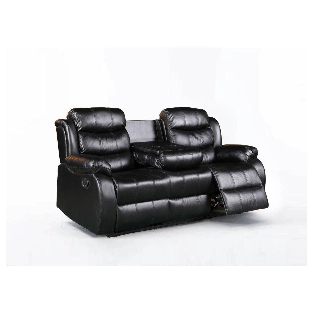 Sofá reclinable doble con portavasos desplegables – Oak & Sofa Liquidators