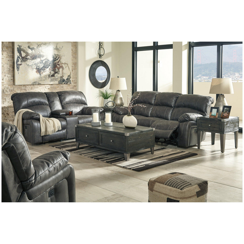 Dunwell Power Reclining Sofa and Loveseat with Power Recliner Ash-51601U3