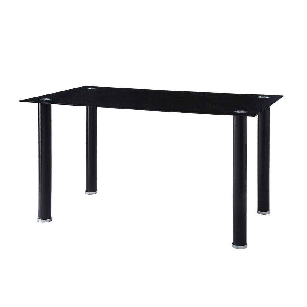 (2) DINING TABLE W/BLACK GLASS TOP 5538BK*