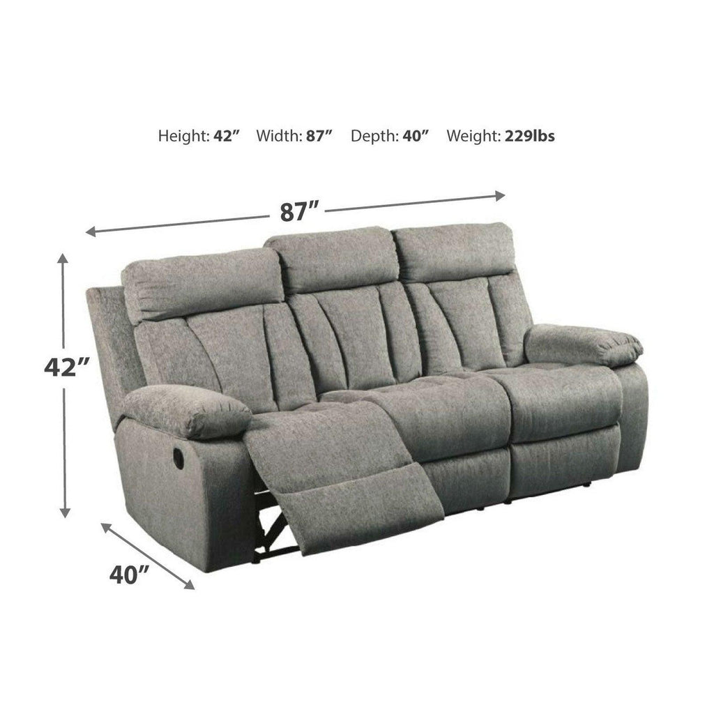 Mitchiner Reclining Sofa with Drop Down Table Ash-7620489