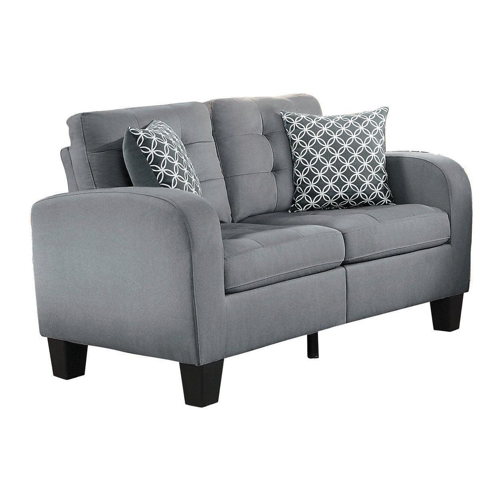 LOVE SEAT, 2 PILLOWS 8202GRY-2
