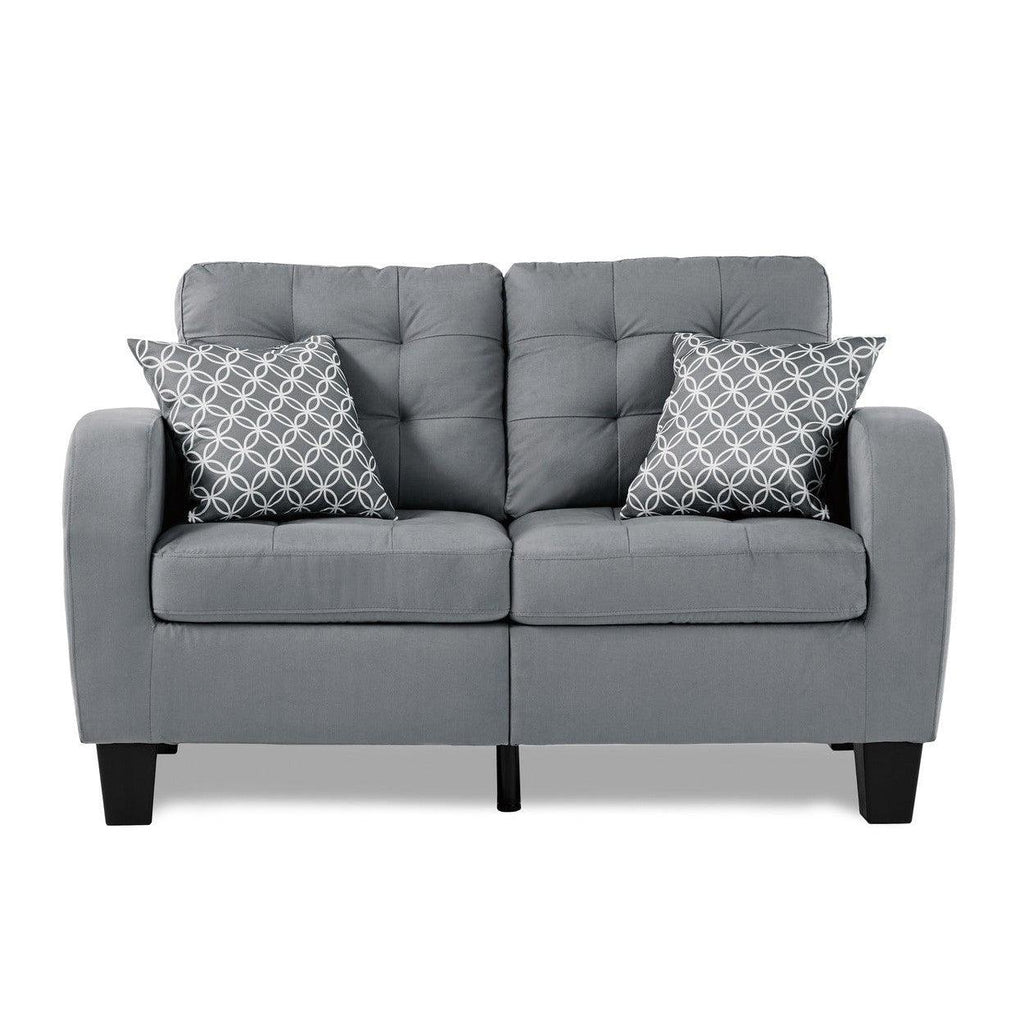 LOVE SEAT, 2 PILLOWS 8202GRY-2