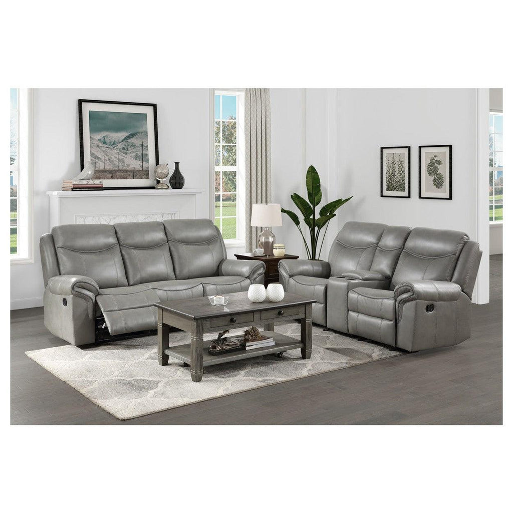 D.GLDR RECLNG LOVESEAT W/CETNER CONSOLE, RECEPTACLES & USB PROTS 8206GRY-2