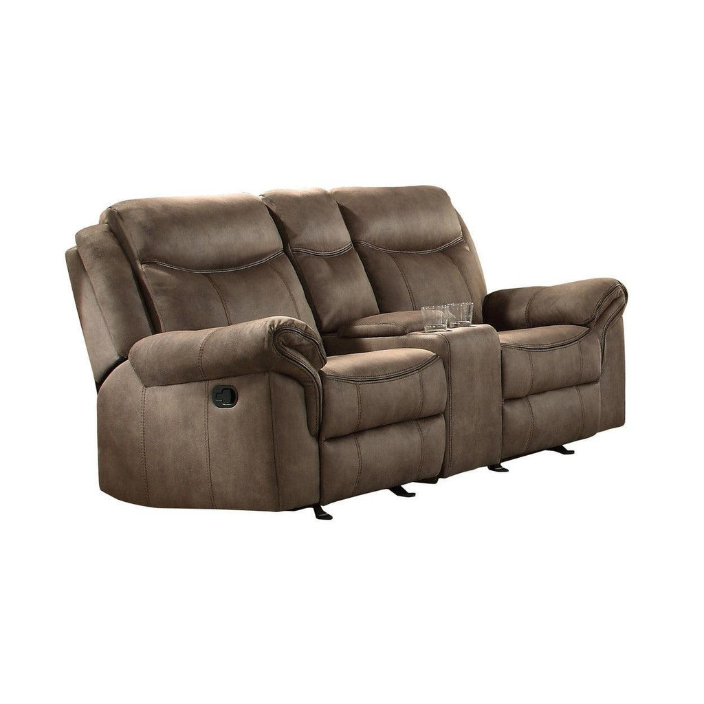 D. GLDR RCLNR LOVE SEAT W/CONSOLE & RECEPTACLES 8206NF-2