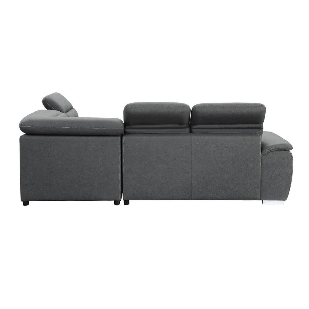 (3)3-Piece Sectional with Pull-out Bed and Storage Ottoman 8277NGY*