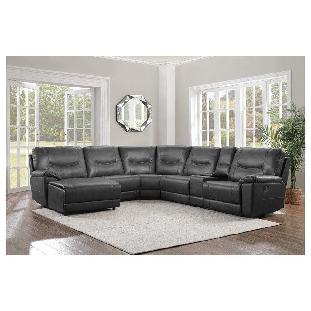 (6)6-Piece Modular Reclining Sectional with Left Chaise 8490GRY*6LCRR