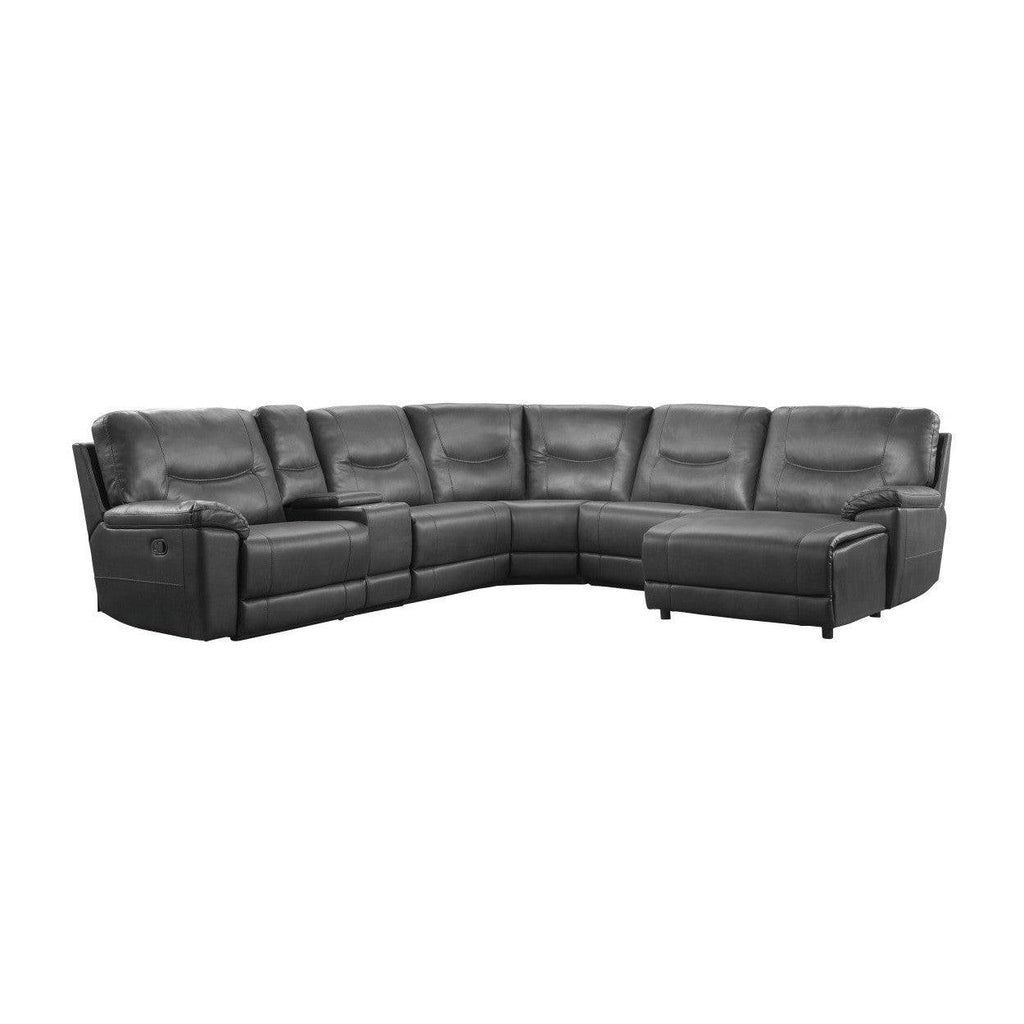 (6)6-Piece Modular Reclining Sectional with Right Chaise 8490GRY*6LRRC