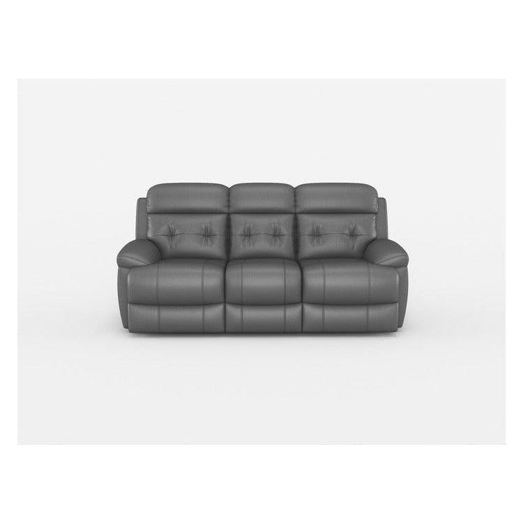 DOUBLE RECLINING SOFA, GRAY TOP GRAIN LEATHER MATCH PVC 9529GRY-3