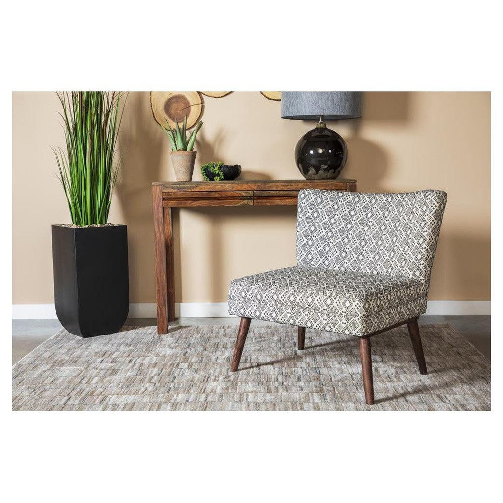 Wooden Leg Accent Chair Black and White 905503