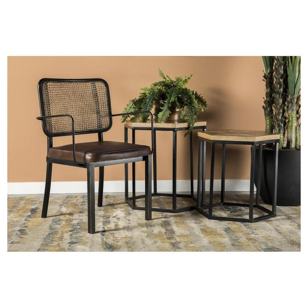 Accent Chair with Upholstered Seat Brown and Black 905590