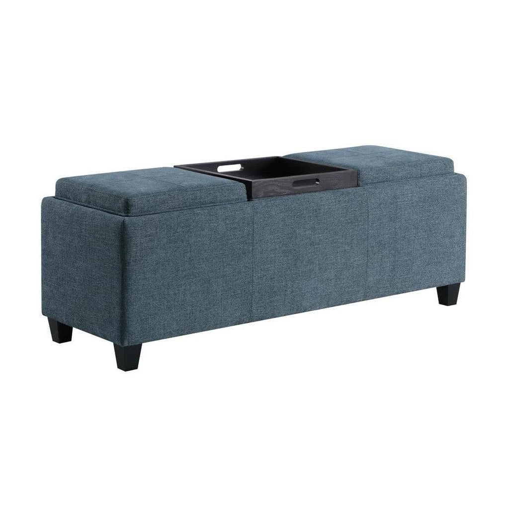 Rectangular Upholstered Storage Bench with Tray Table 905699