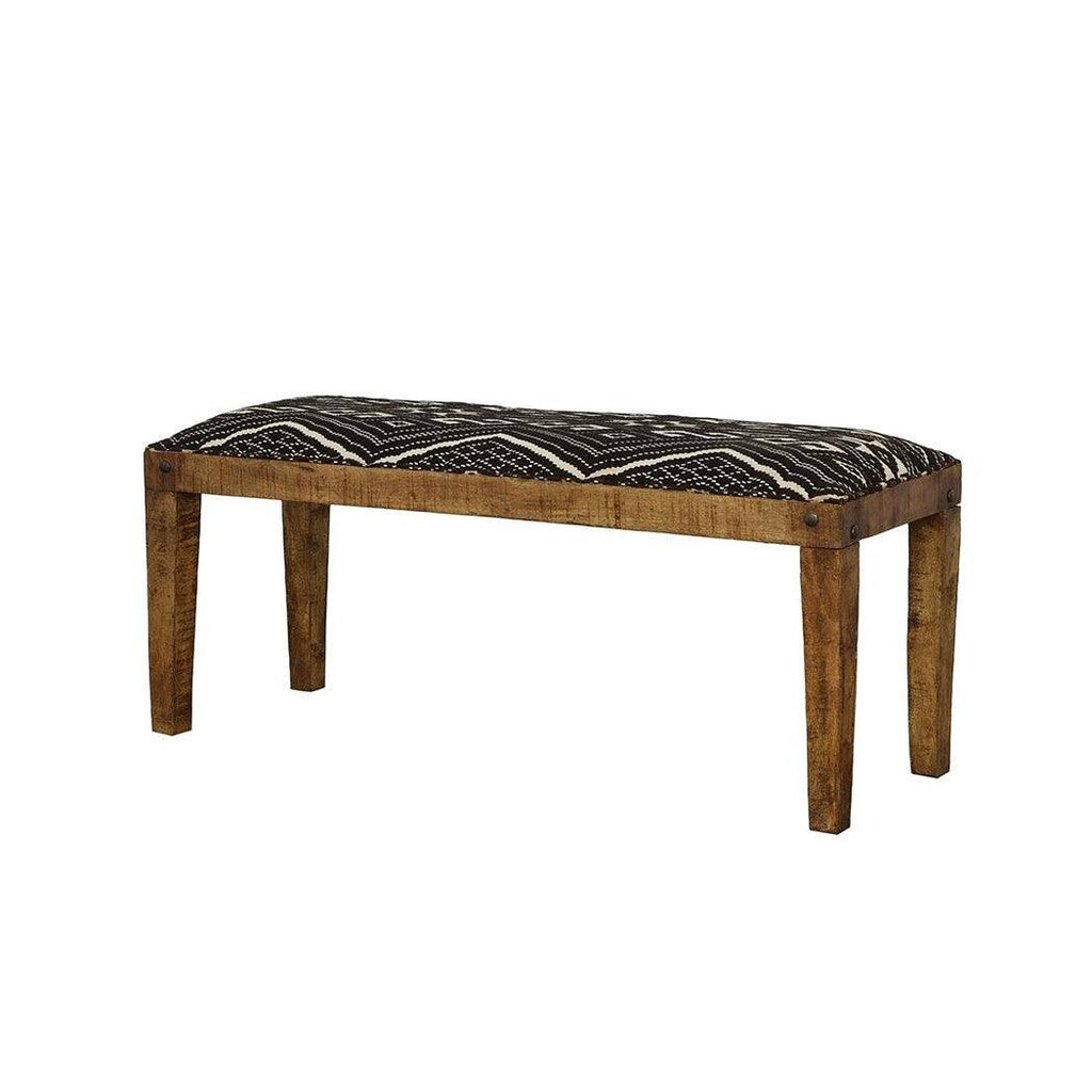 Lamont Rectangular Upholstered Bench Natural and Navy 910177