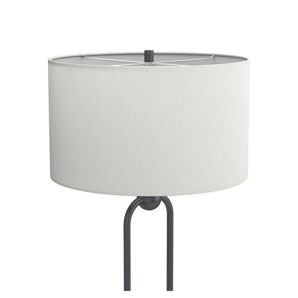 Drum Shade Floor Lamp White and Bronze 920120
