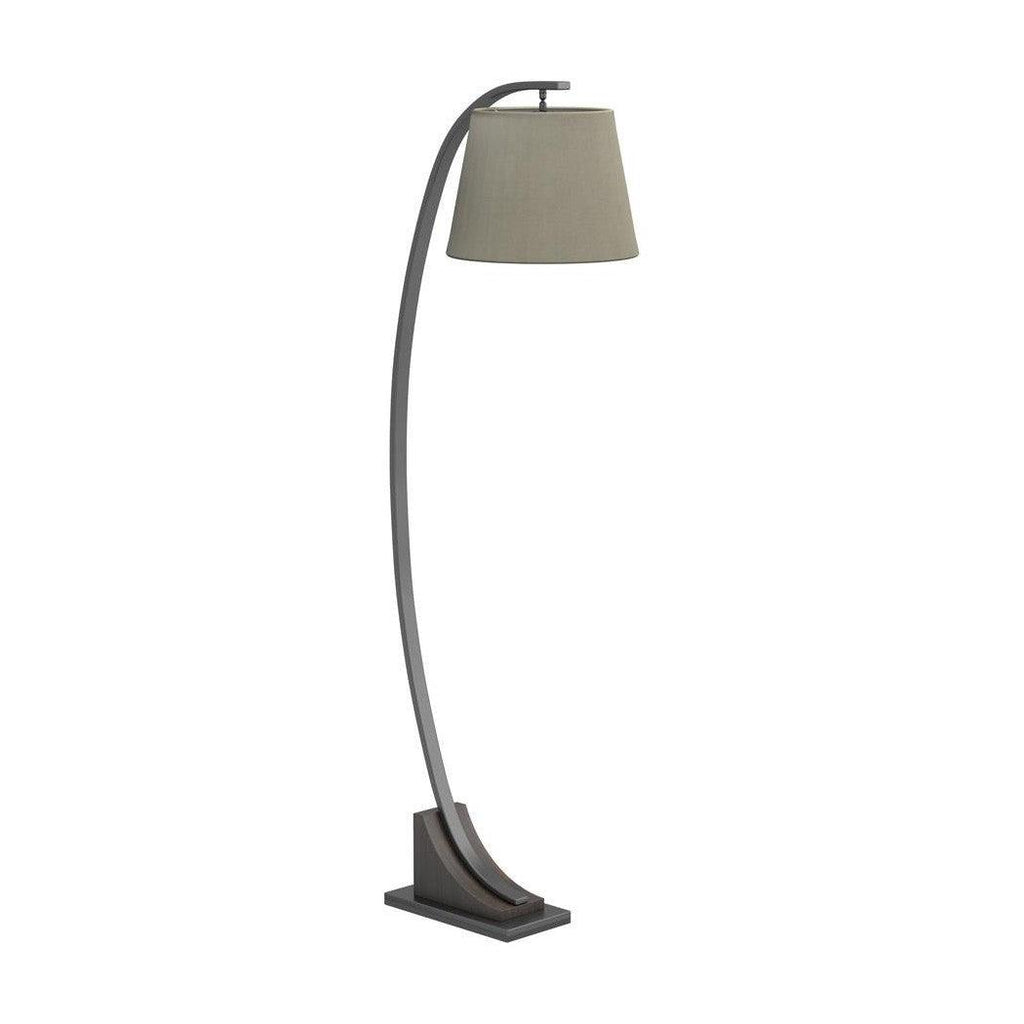 Empire Shade Floor Lamp Oatmeal, Brown, and Bronze 920125