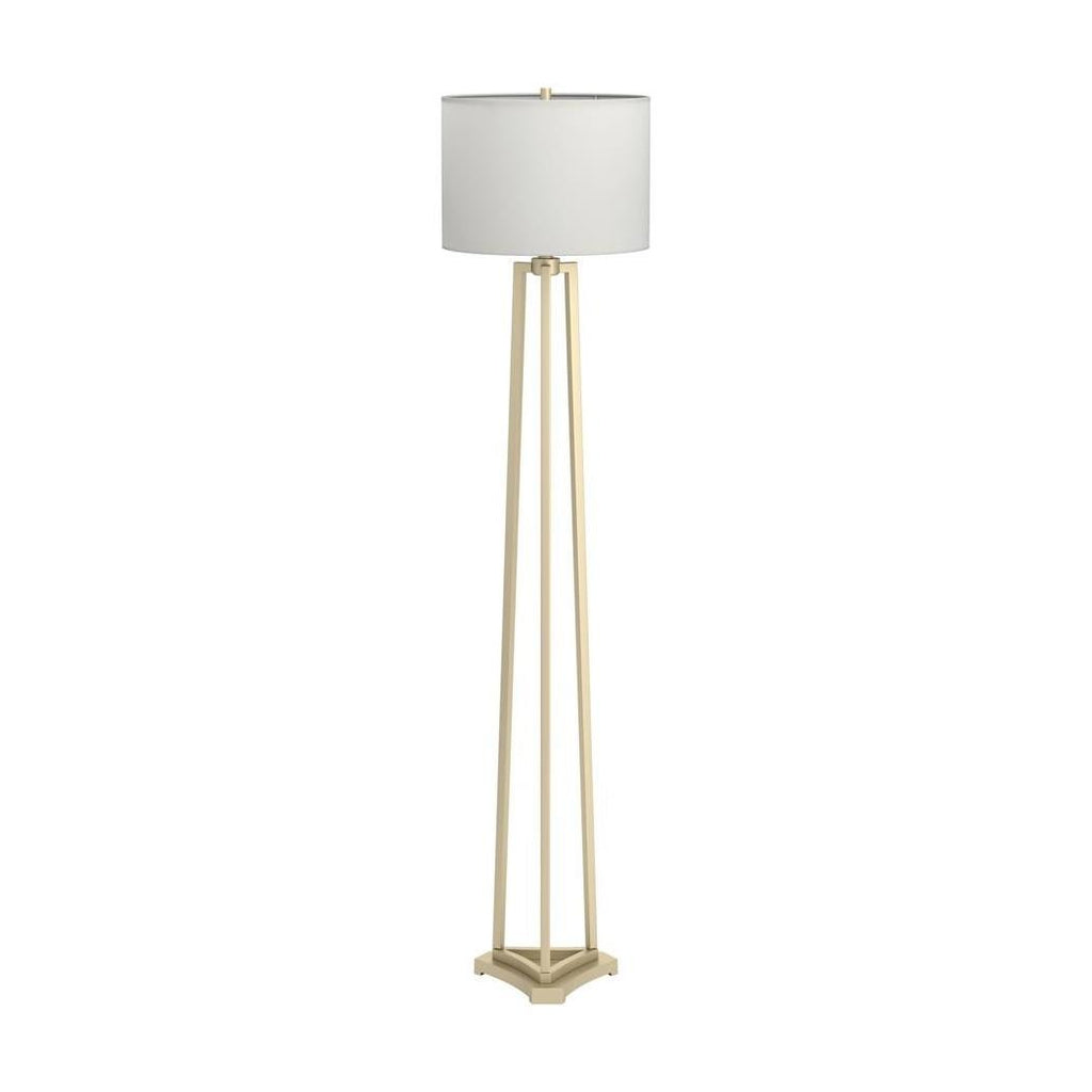 Drum Shade Floor Lamp White and Gold 920130