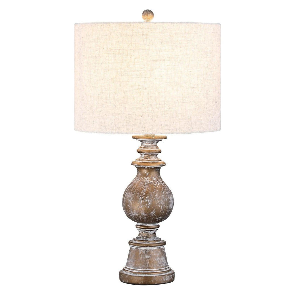 Brie Drum Shade Table Lamp Oatmeal and Antique Gold 920169