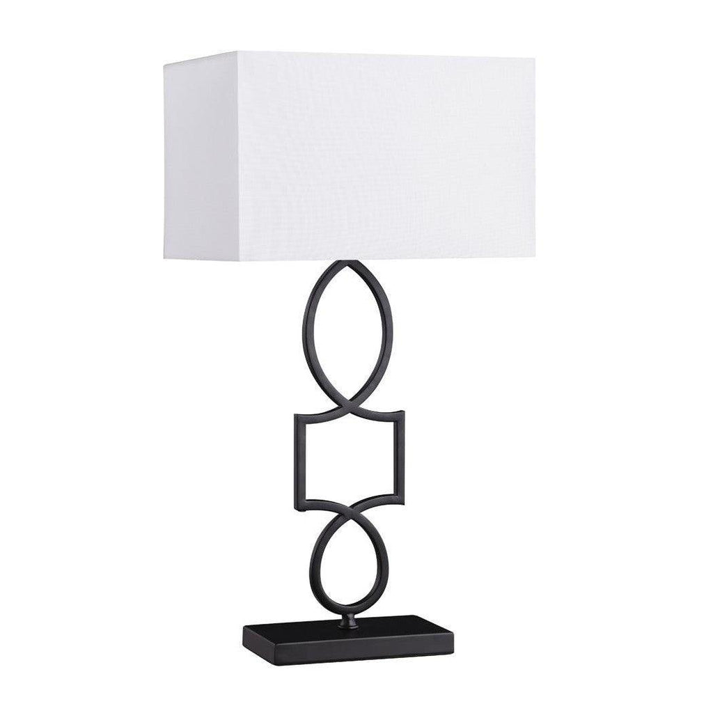 Leorio Rectangular Shade Table Lamp White and Black 920217