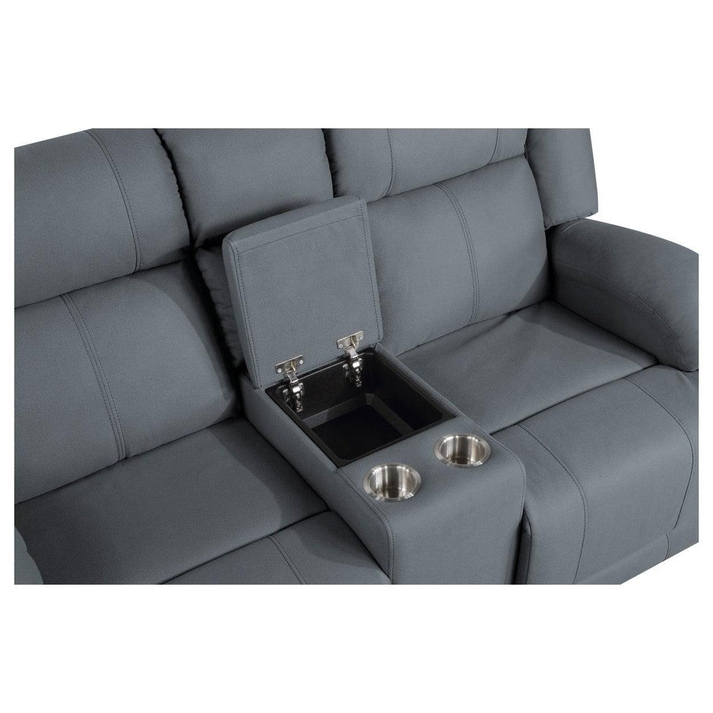 Double Reclining Love Seat with Center Console 9207GPB-2