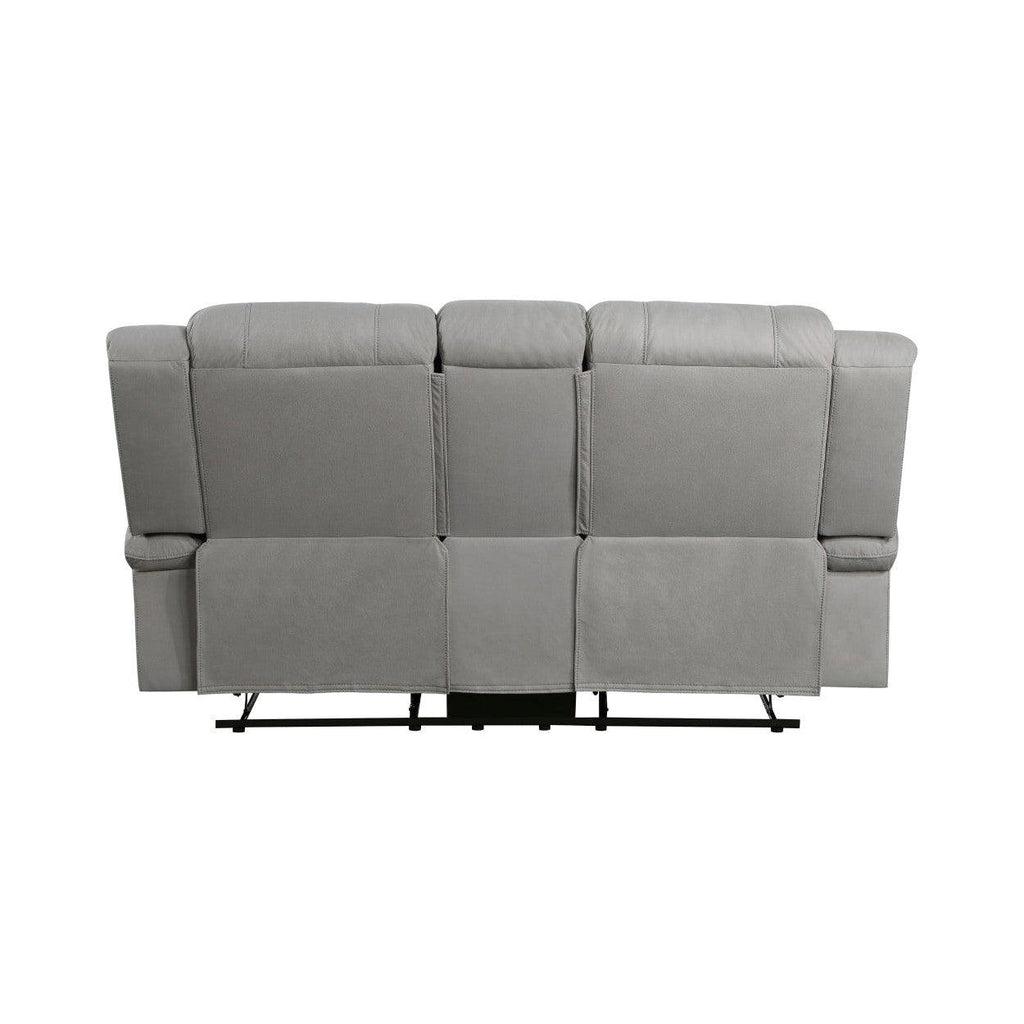 Double Reclining Love Seat with Center Console 9207GRY-2