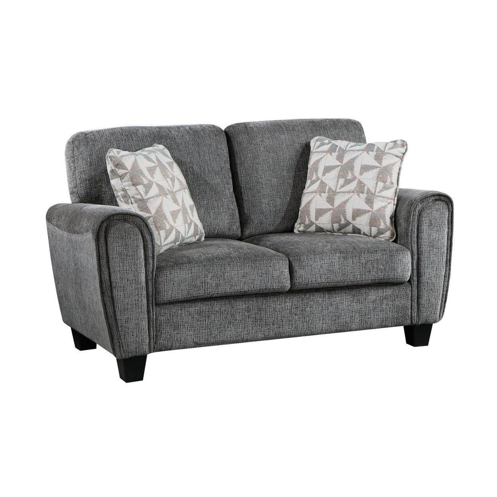 Love Seat with 2 pillows 9214GY-2