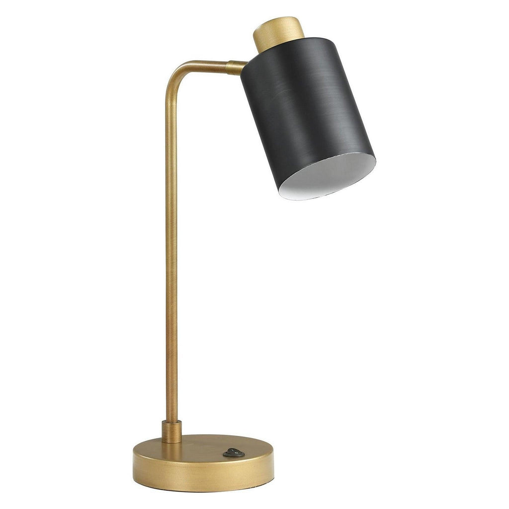 Cherise Adjustable Shade Table Lamp Antique Brass and Matte Black 923303