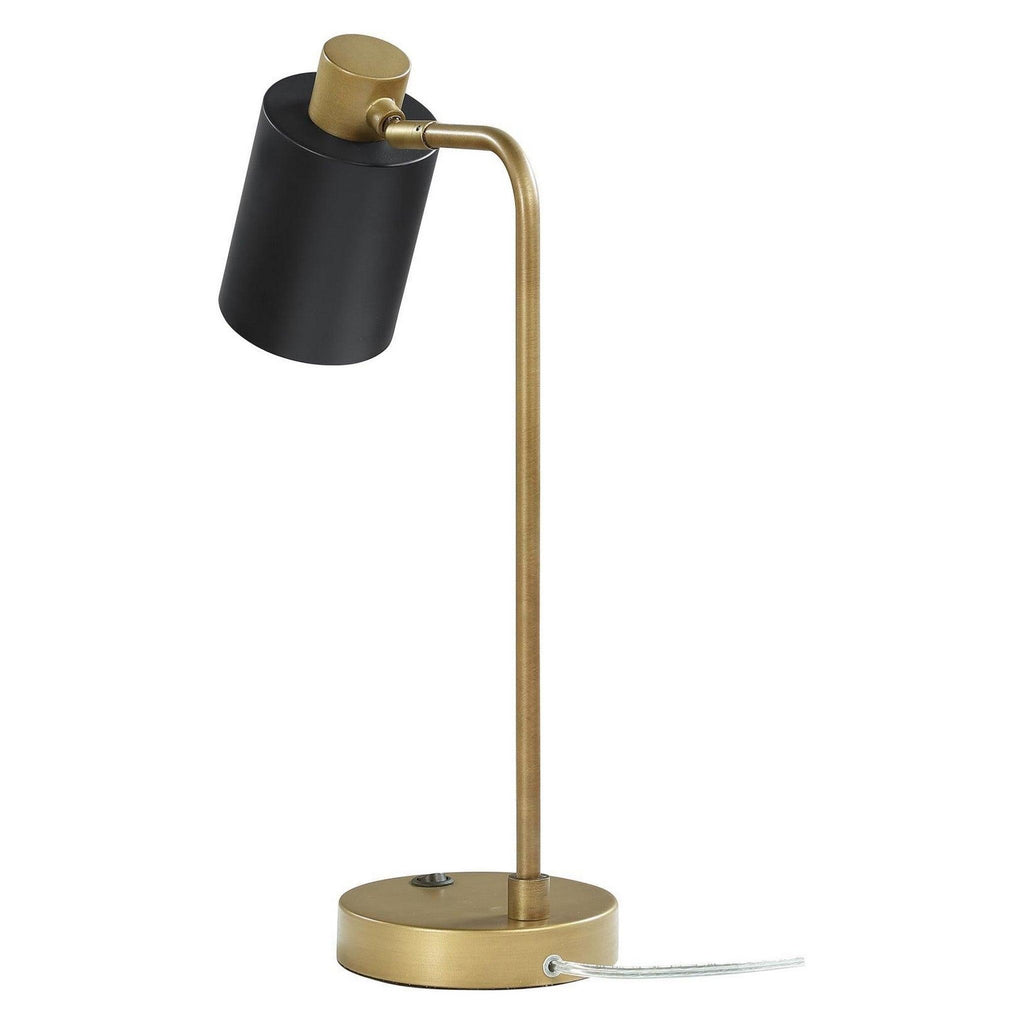 Cherise Adjustable Shade Table Lamp Antique Brass and Matte Black 923303