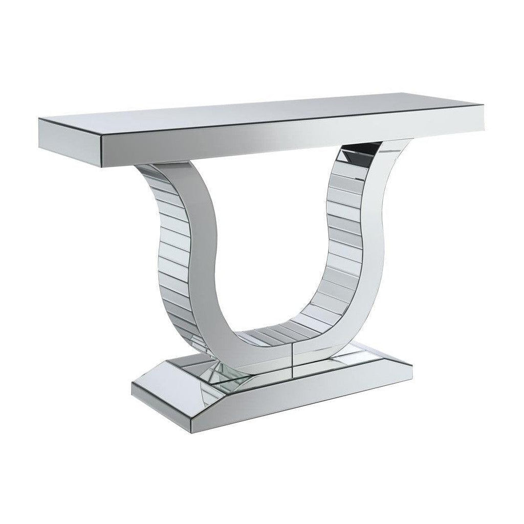 Saanvi Console Table with U-shaped Base Clear Mirror 930010
