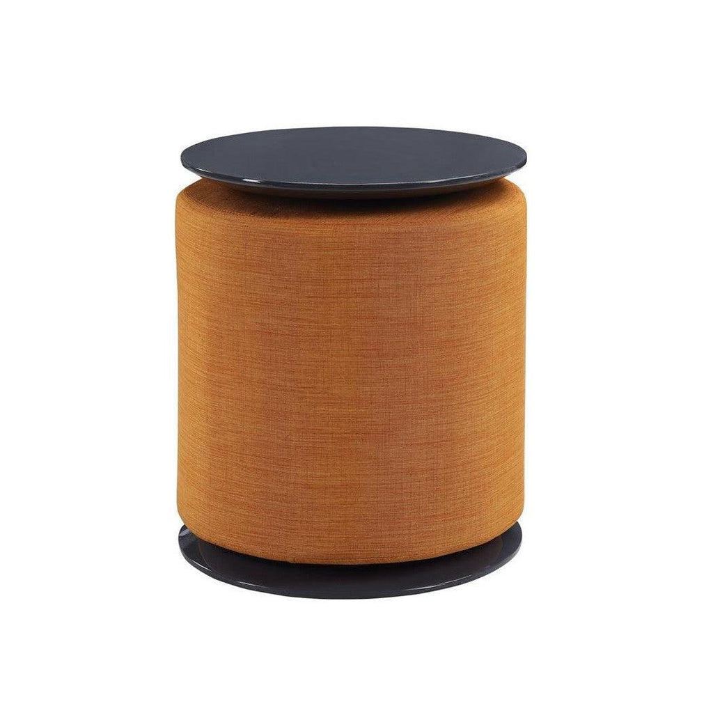 Round Accent Table with Ottoman Orange 930092