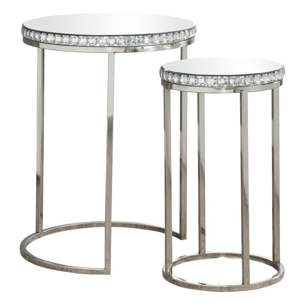 Addison 2-piece Round Nesting Table Silver 930227