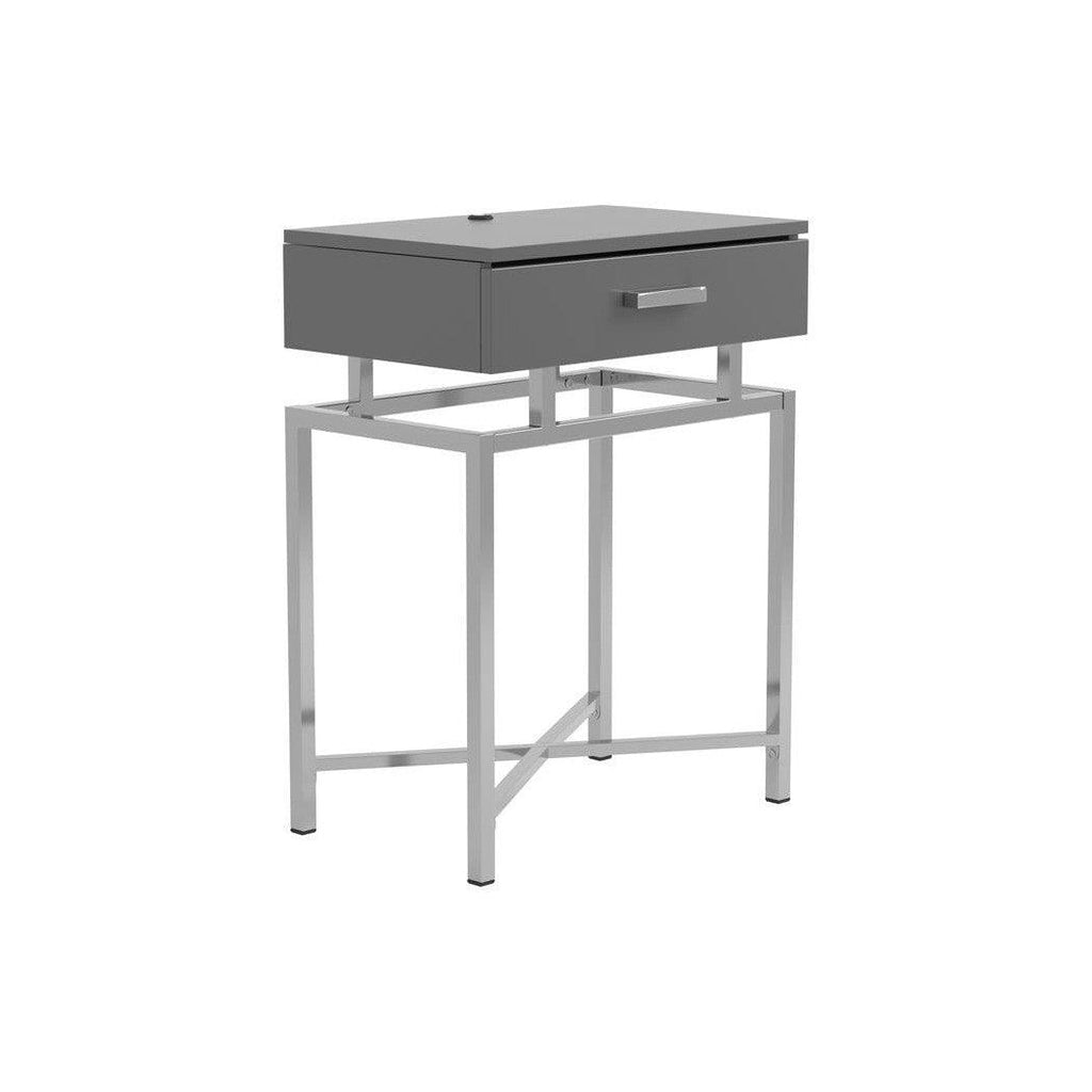 Floating Top Accent Table Grey and Chrome 930247