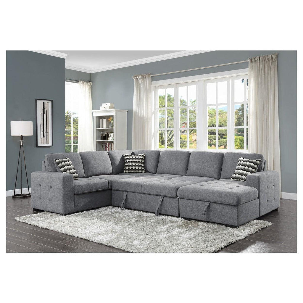 RSF CHAISE, GRAY FABRIC 9313GY-RC