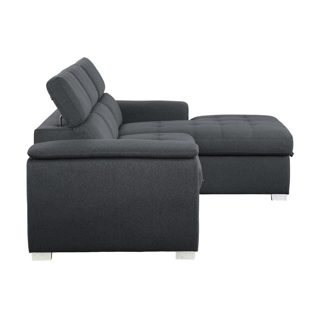(2)2-Piece Sectional with Pull-out Bed and Adjustable Headrests 9355CC*22LRC