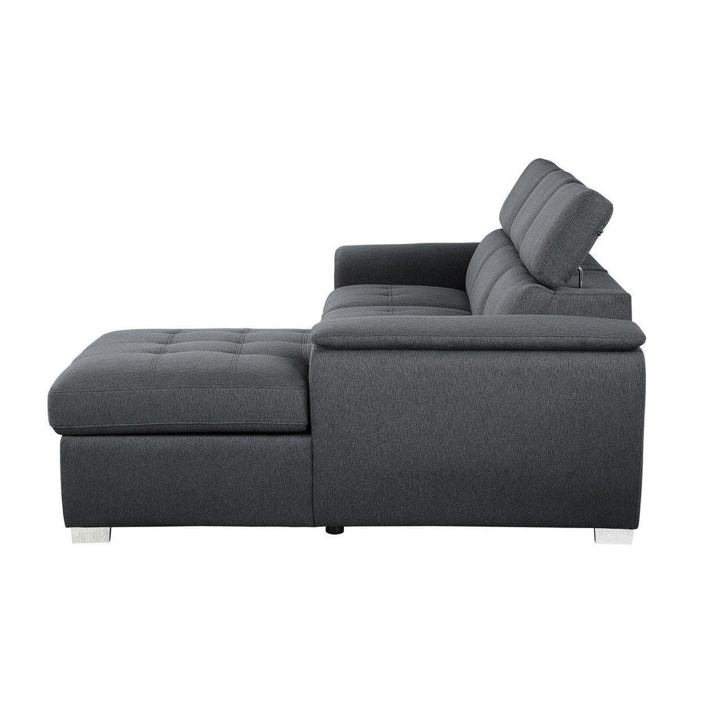 (2)2-Piece Sectional with Pull-out Bed and Adjustable Headrests 9355CC*22LRC
